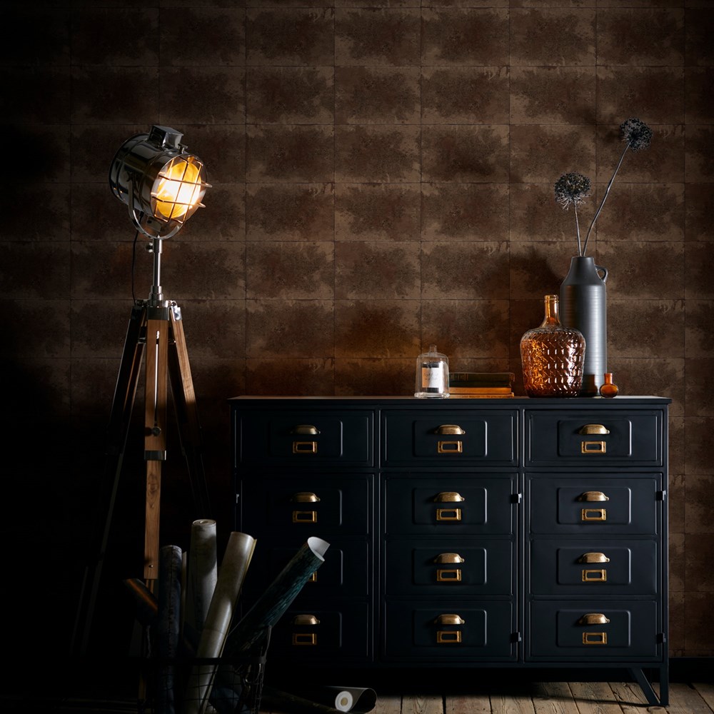 Igneous Wallpaper W0151 01 by Clarke and Clarke in Bronze Brown